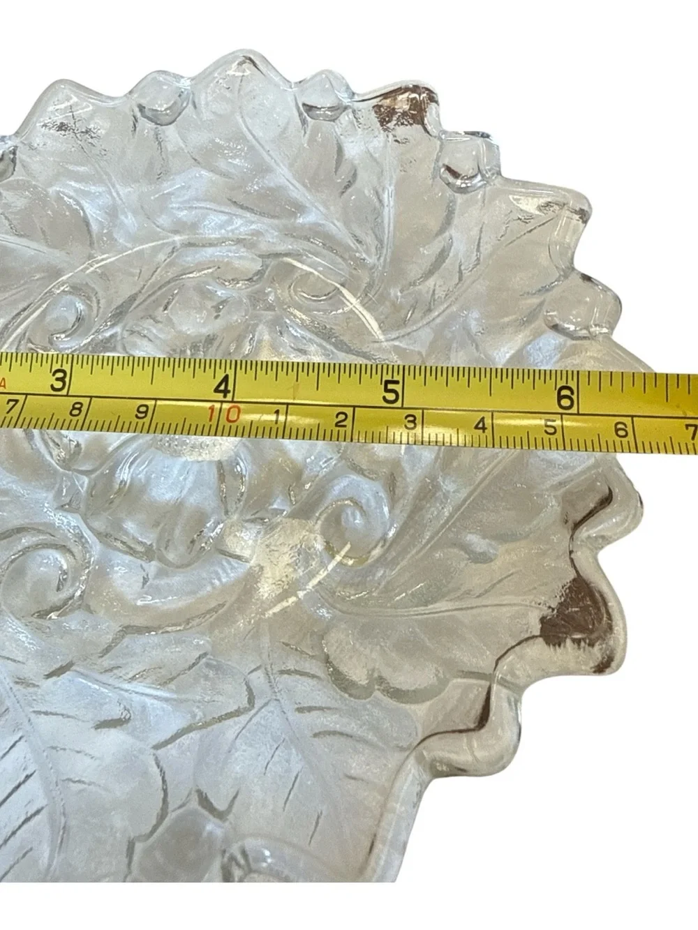 Vintage Indiana Glass Wild Rose Clear Single Handle Nappy Relish Dish 6.5
